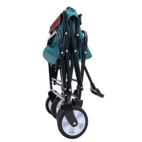 Collapsible Foldable Wagon Cart with strapping system Beach Wagon Utility Cart Utility Wagon Grocery Cart for for Camping Shopping Sports Gardein (Color: as Pic)